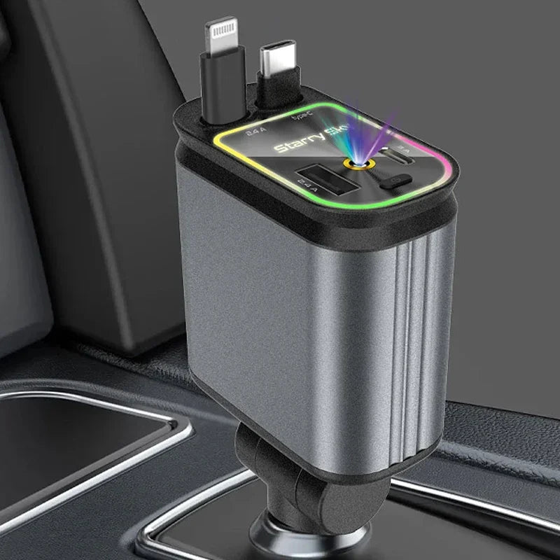 AutoVibe™ 180W 5 In 1 Retractable Car Charger